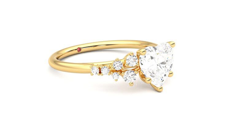 Taylor & Hart Marula Heart Engagement Ring 360 degree image 6