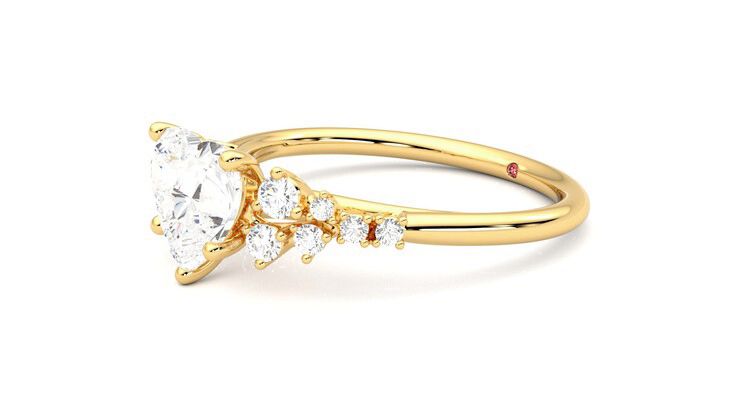 Taylor & Hart Marula Heart Engagement Ring 360 degree image 23