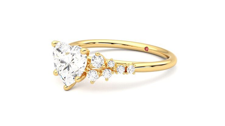 Taylor & Hart Marula Heart Engagement Ring 360 degree image 24