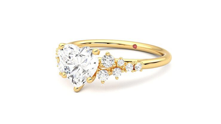 Taylor & Hart Marula Heart Engagement Ring 360 degree image 25