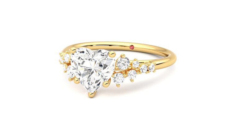 Taylor & Hart Marula Heart Engagement Ring 360 degree image 26