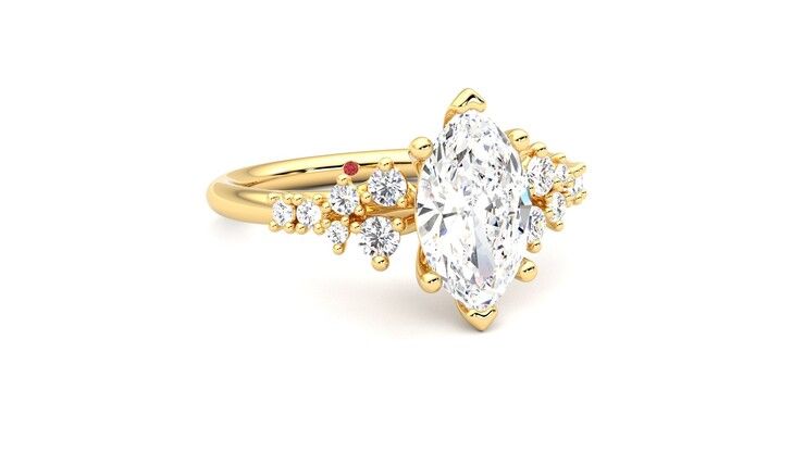 Taylor & Hart Marula Marquise Engagement Ring 360 degree image 4