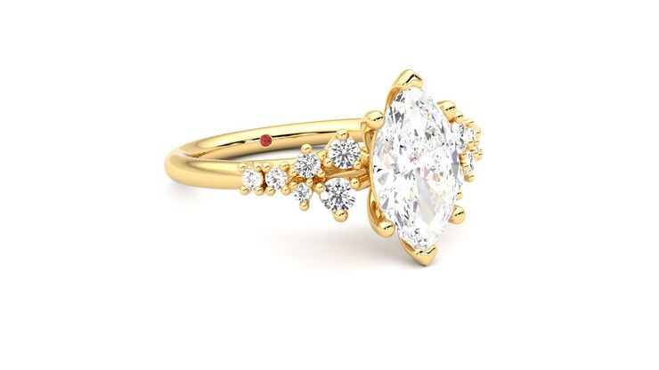 Taylor & Hart Marula Marquise Engagement Ring 360 degree image 5