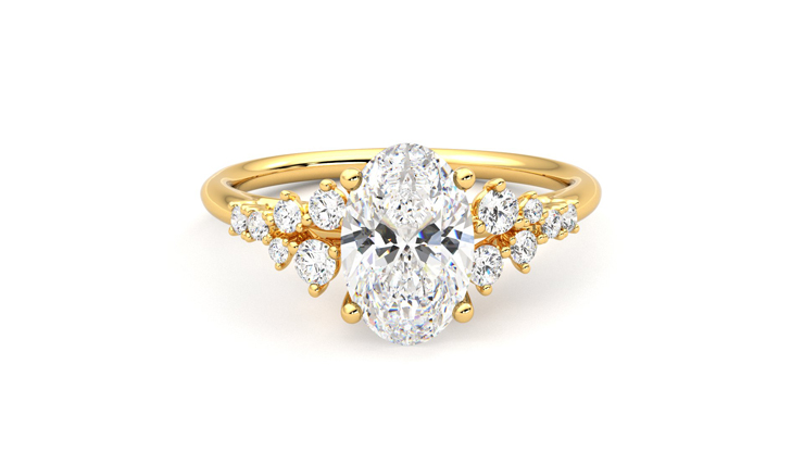 Taylor & Hart Marula Oval Engagement Ring 360 degree image 1