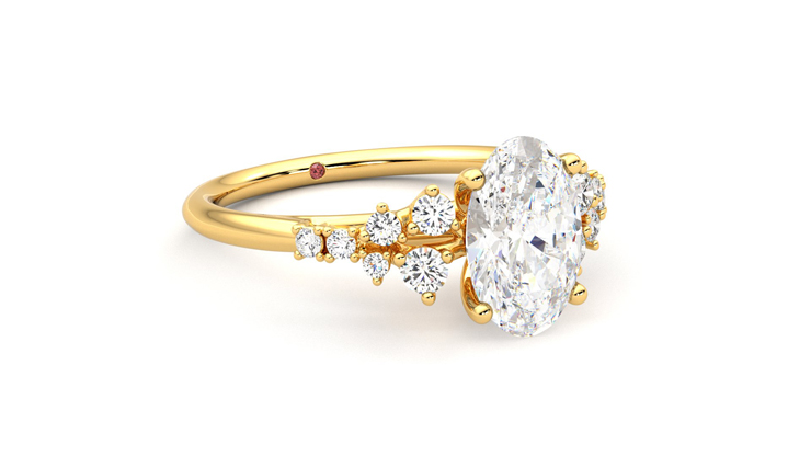 Taylor & Hart Marula Oval Engagement Ring 360 degree image 5