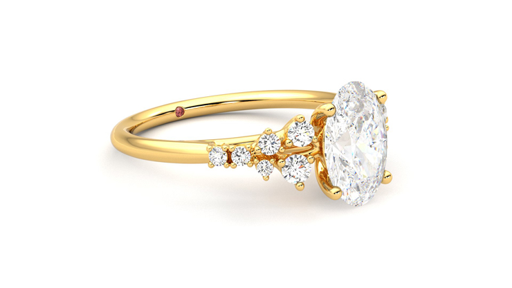 Taylor & Hart Marula Oval Engagement Ring 360 degree image 6