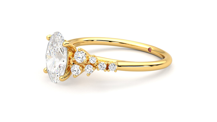 Taylor & Hart Marula Oval Engagement Ring 360 degree image 23