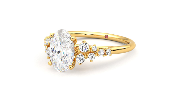Taylor & Hart Marula Oval Engagement Ring 360 degree image 25