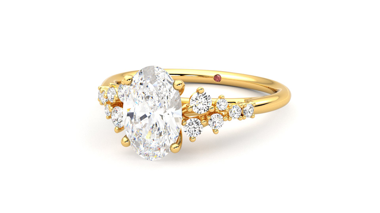 Taylor & Hart Marula Oval Engagement Ring 360 degree image 26