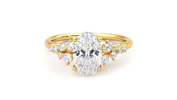 Taylor & Hart Marula Oval Engagement Ring 360 degree image 29