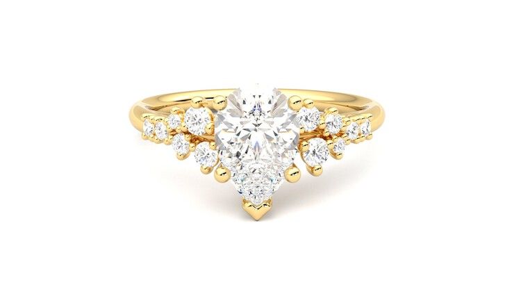 Taylor & Hart Marula Pear Engagement Ring 360 degree image 0