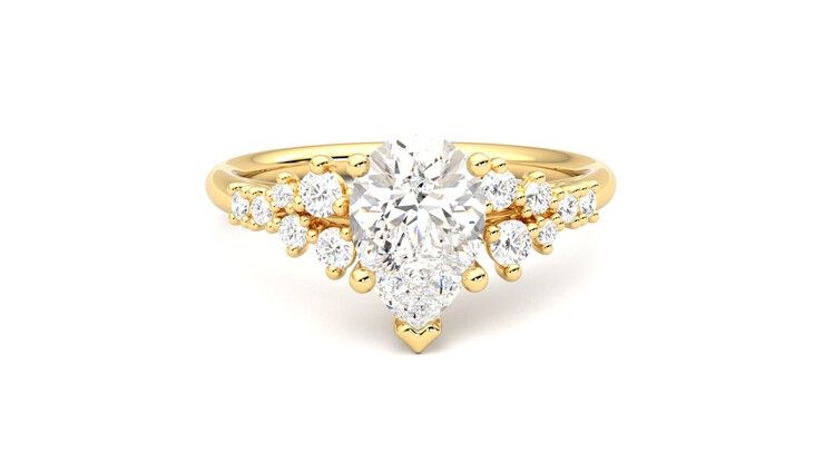 Taylor & Hart Marula Pear Engagement Ring 360 degree image 1