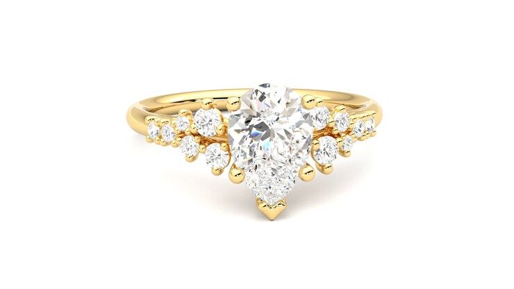 Taylor & Hart Marula Pear Engagement Ring 360 degree image 2