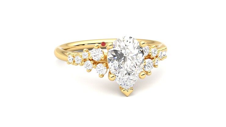 Taylor & Hart Marula Pear Engagement Ring 360 degree image 3