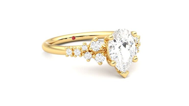 Taylor & Hart Marula Pear Engagement Ring 360 degree image 5