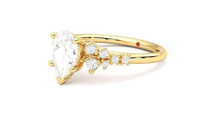 Taylor & Hart Marula Pear Engagement Ring 360 degree image 24