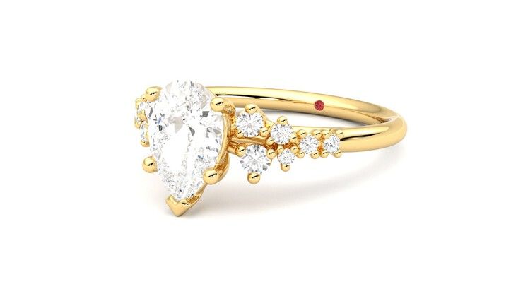 Taylor & Hart Marula Pear Engagement Ring 360 degree image 25
