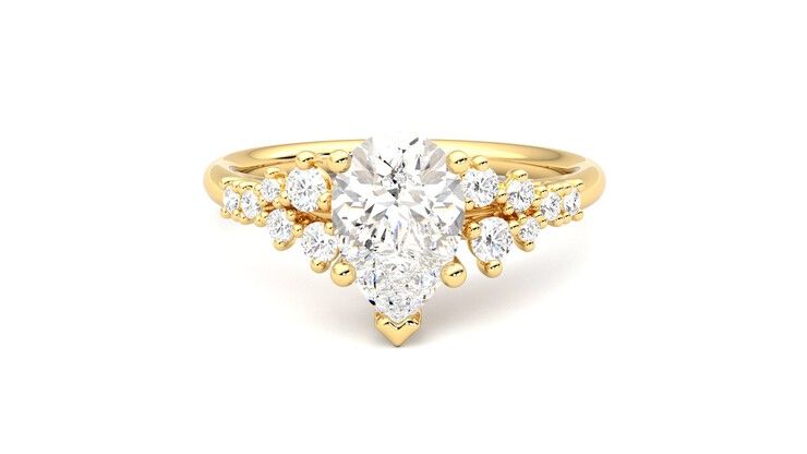 Taylor & Hart Marula Pear Engagement Ring 360 degree image 29