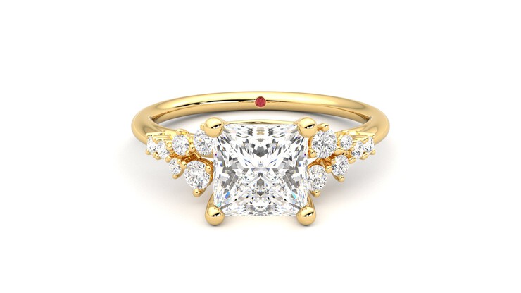 Taylor & Hart Marula Princess Engagement Ring 360 detail 01