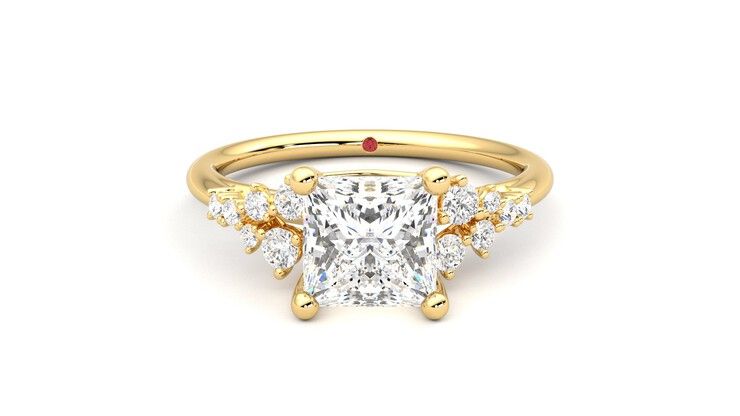 Taylor & Hart Marula Princess Engagement Ring 360 degree image 0