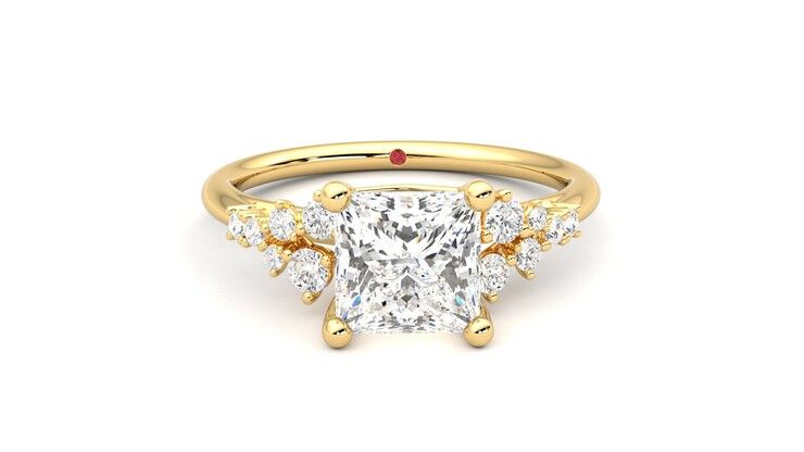 Taylor & Hart Marula Princess Engagement Ring 360 degree image 1