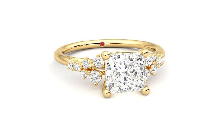Taylor & Hart Marula Princess Engagement Ring 360 degree image 3