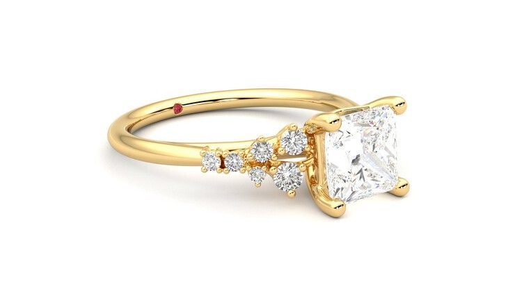 Taylor & Hart Marula Princess Engagement Ring 360 degree image 6