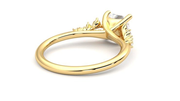 Taylor & Hart Marula Princess Engagement Ring 360 degree image 13
