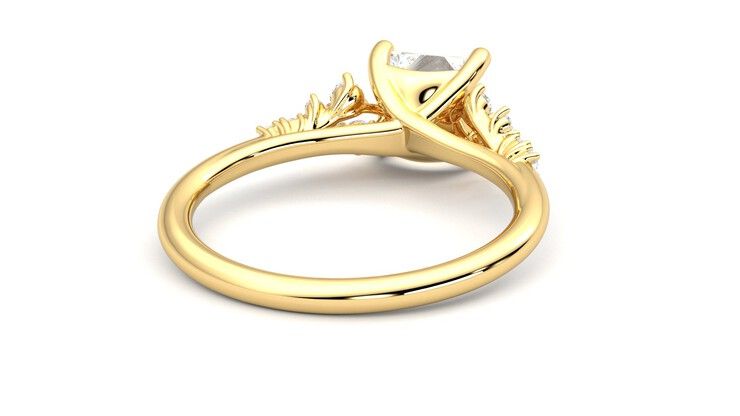Taylor & Hart Marula Princess Engagement Ring 360 degree image 14