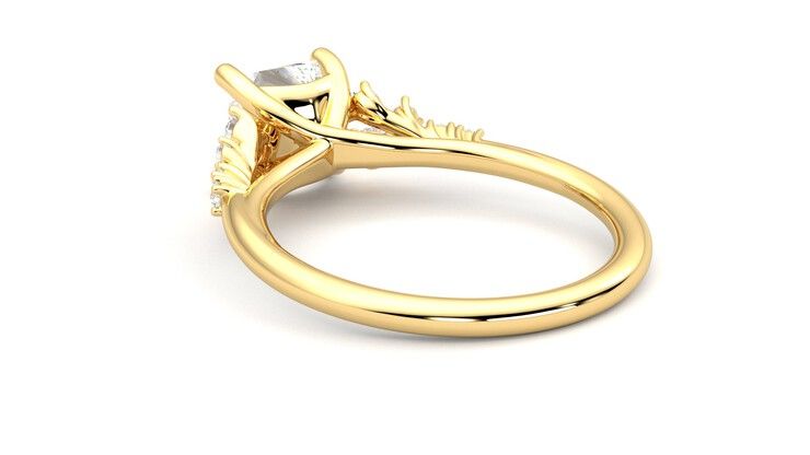 Taylor & Hart Marula Princess Engagement Ring 360 degree image 17