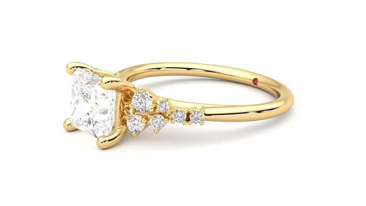 Taylor & Hart Marula Princess Engagement Ring 360 degree image 23