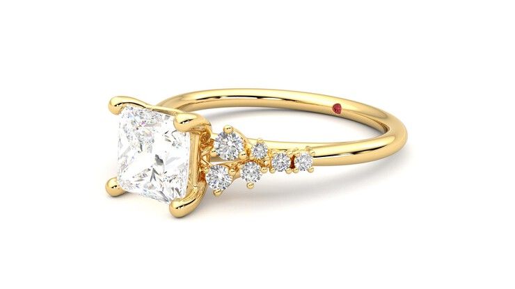 Taylor & Hart Marula Princess Engagement Ring 360 degree image 24