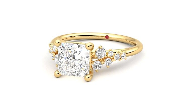 Taylor & Hart Marula Princess Engagement Ring 360 degree image 26