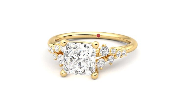 Taylor & Hart Marula Princess Engagement Ring 360 degree image 27
