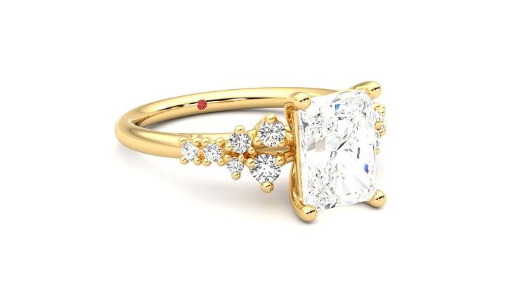 Taylor & Hart Marula Radiant Engagement Ring 360 degree image 5