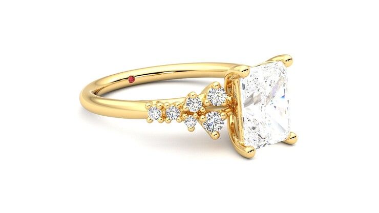 Taylor & Hart Marula Radiant Engagement Ring 360 degree image 6
