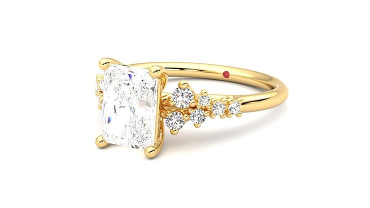 Taylor & Hart Marula Radiant Engagement Ring 360 degree image 25