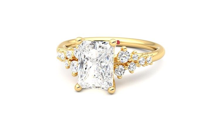 Taylor & Hart Marula Radiant Engagement Ring 360 degree image 27