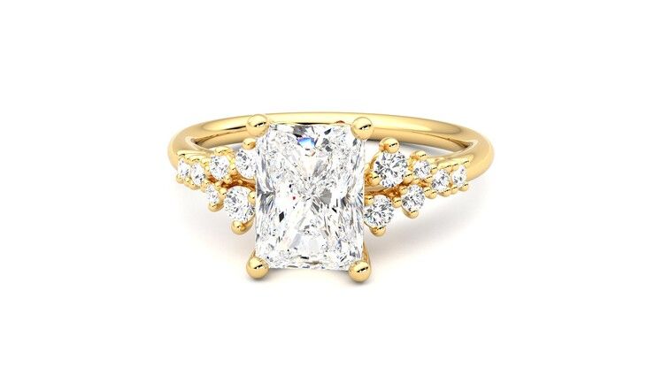 Taylor & Hart Marula Radiant Engagement Ring 360 degree image 28
