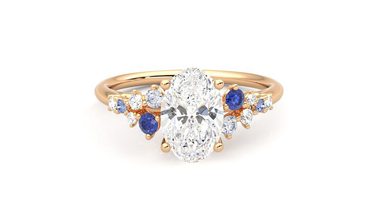 Taylor & Hart Marula Oval Engagement Ring 360 degree image 1