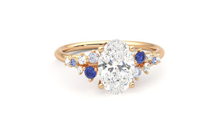 Taylor & Hart Marula Oval Engagement Ring 360 degree image 2