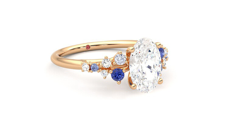 Taylor & Hart Marula Oval Engagement Ring 360 degree image 5