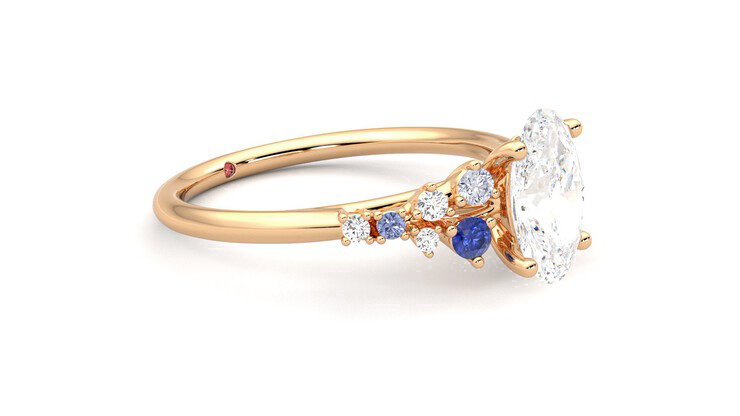 Taylor & Hart Marula Oval Engagement Ring 360 degree image 7