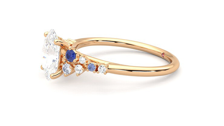 Taylor & Hart Marula Oval Engagement Ring 360 degree image 22