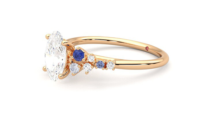 Taylor & Hart Marula Oval Engagement Ring 360 degree image 23