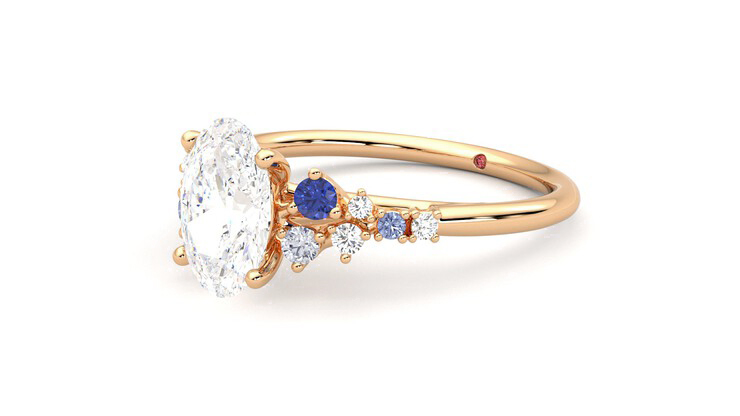 Taylor & Hart Marula Oval Engagement Ring 360 degree image 24