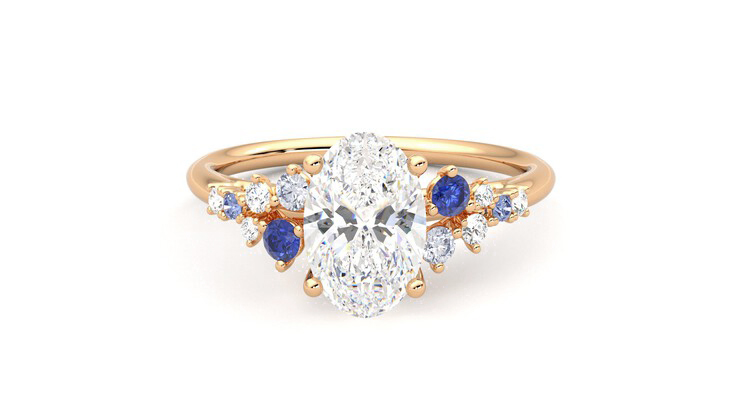 Taylor & Hart Marula Oval Engagement Ring 360 degree image 29