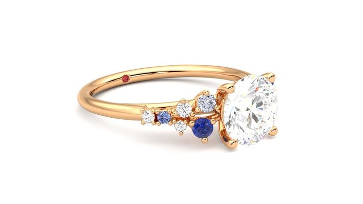 Taylor & Hart Marula Round Engagement Ring 360 degree image 6