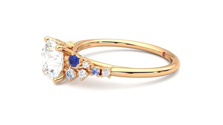 Taylor & Hart Marula Round Engagement Ring 360 degree image 22