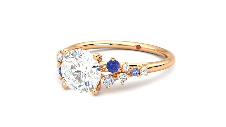 Taylor & Hart Marula Round Engagement Ring 360 degree image 25